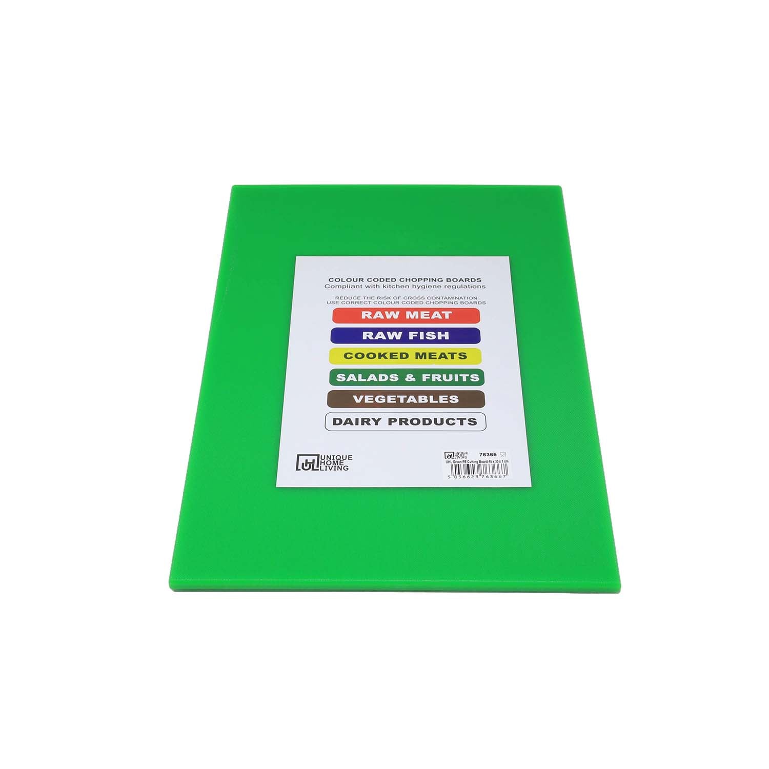 PE Plastic Green Professional Chopping Board  for Salads & Fruits
