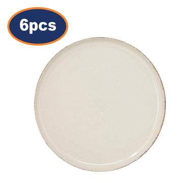 Set of 6 Farmhouse Rustic Speckled Stoneware Dinner Plates