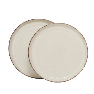 Set of 2 Speckled Stoneware Side Plates 19cm