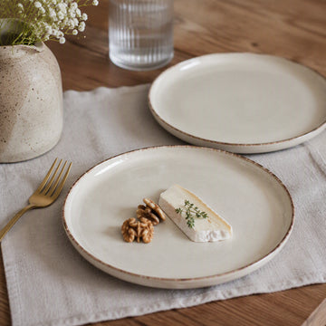 Set of 2 Speckled Stoneware Side Plates 19cm