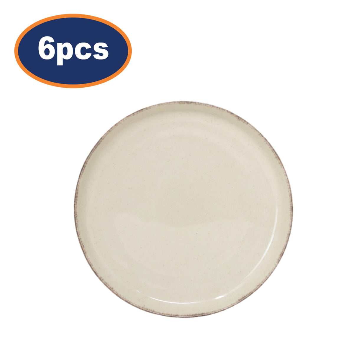 Set of 6 Speckled Stoneware Side Plates 19cm
