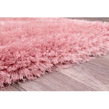 Mayfair Blush Polyester Thick Non Slip Shaggy Rug