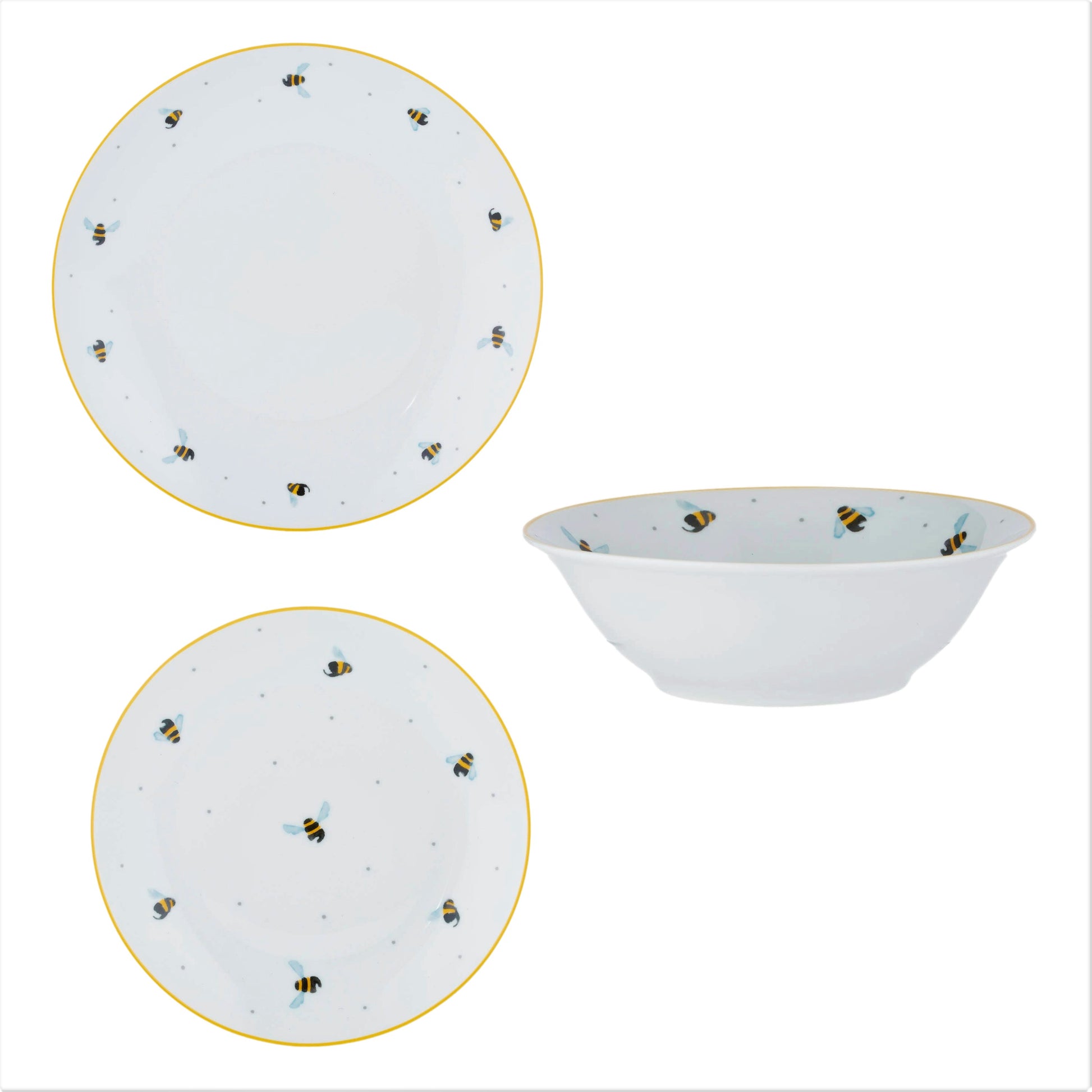 Price & Kensington Sweet Bees Dinner Plate Side Plate & Soup Bowl Set