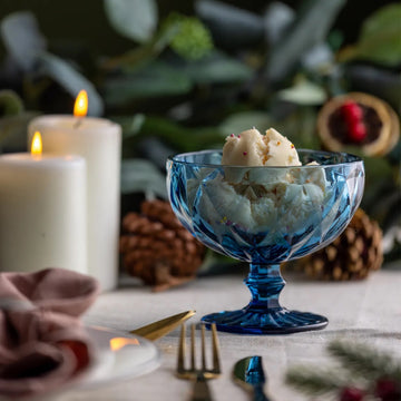 Sundae Serving Glass Footed Bowl Diamond Design Kitchen