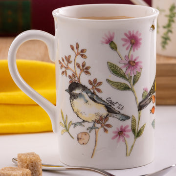 300ml Fine China Garden Birds Coffee Mugs