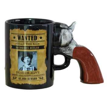 3D Revolver Pistol Gun Handle Novelty Mug