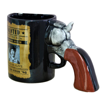 3D Revolver Pistol Gun Handle Novelty Mug