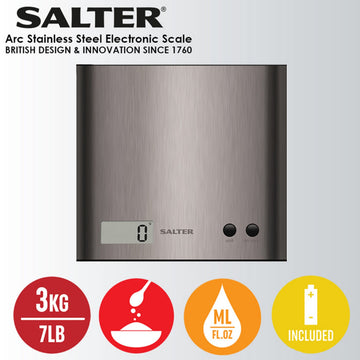 Salter Arc 3kg Stainless Steel Digital Kitchen Scale