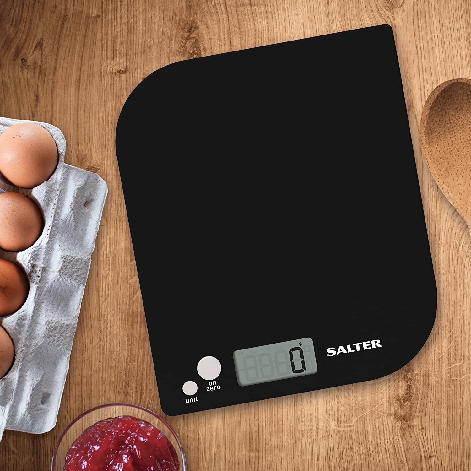 Salter Black 5kg Leaf Digital Kitchen Weighing Scale
