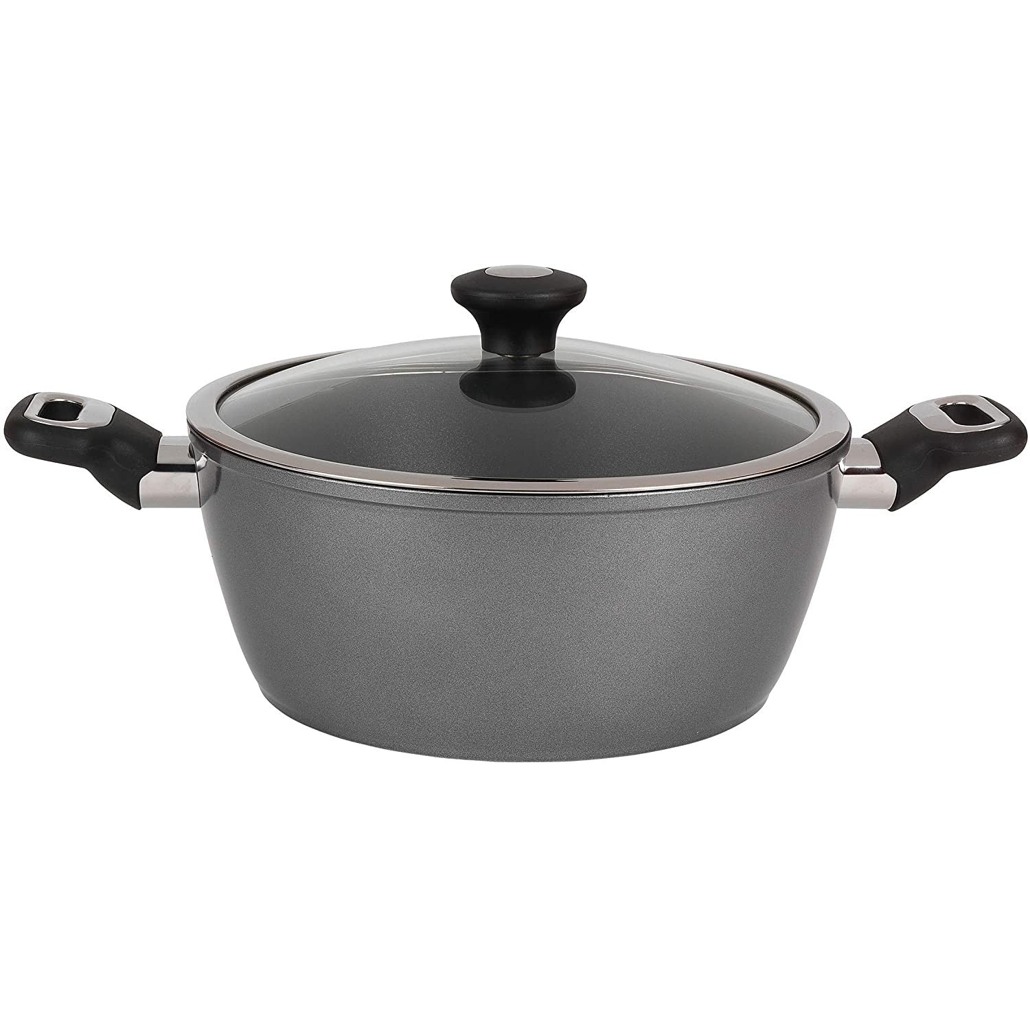 Thomas Titanium Cookware 26cm 5L Casserole Pan with Glass Lid