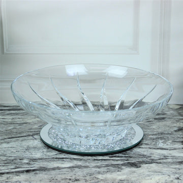 Deep Crystal Trix Fruit Wide Bowl Table Centrepiece