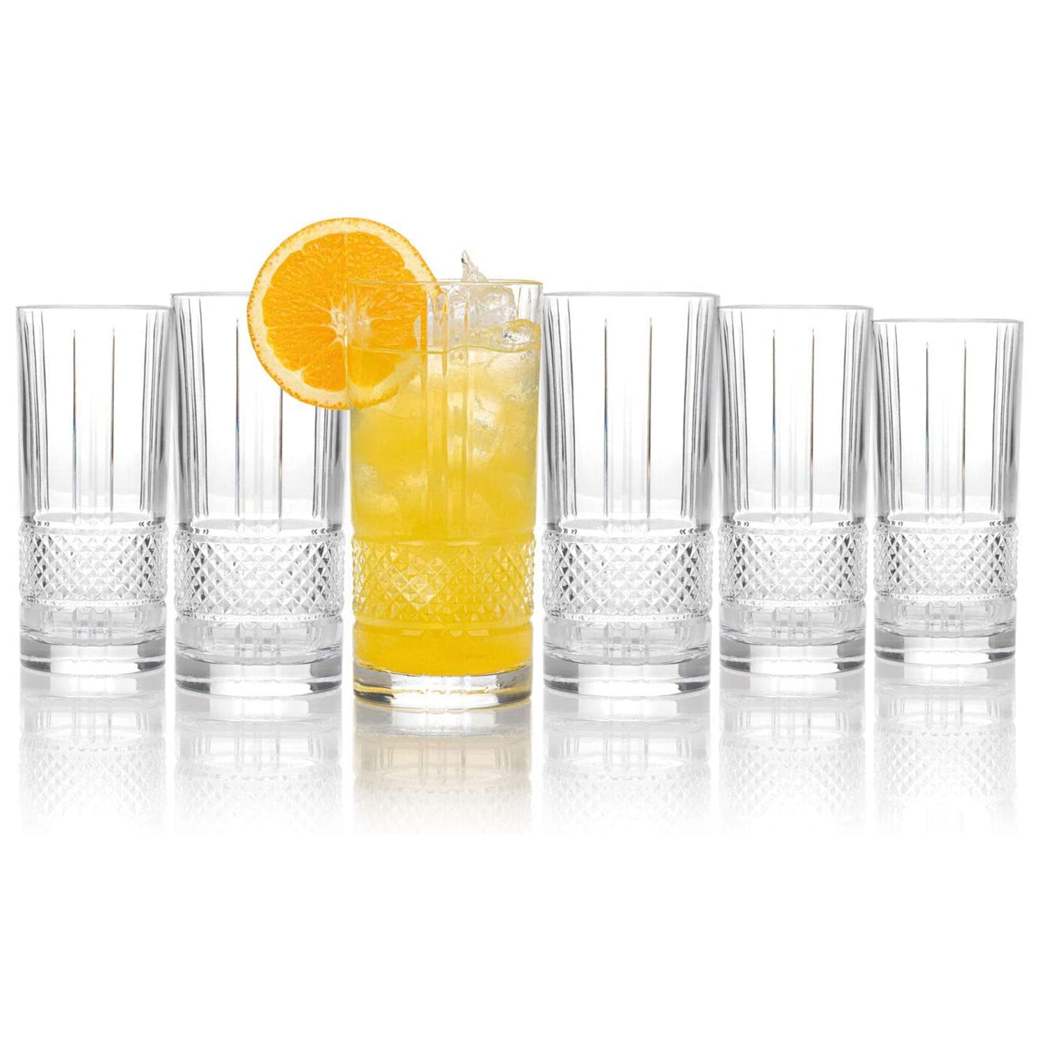 Set Of 6 Brillante Luxion Crystal Hi-Ball Tumblers