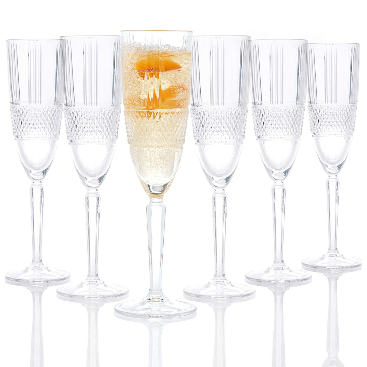 Set of 6 185ml Champagne Flutes