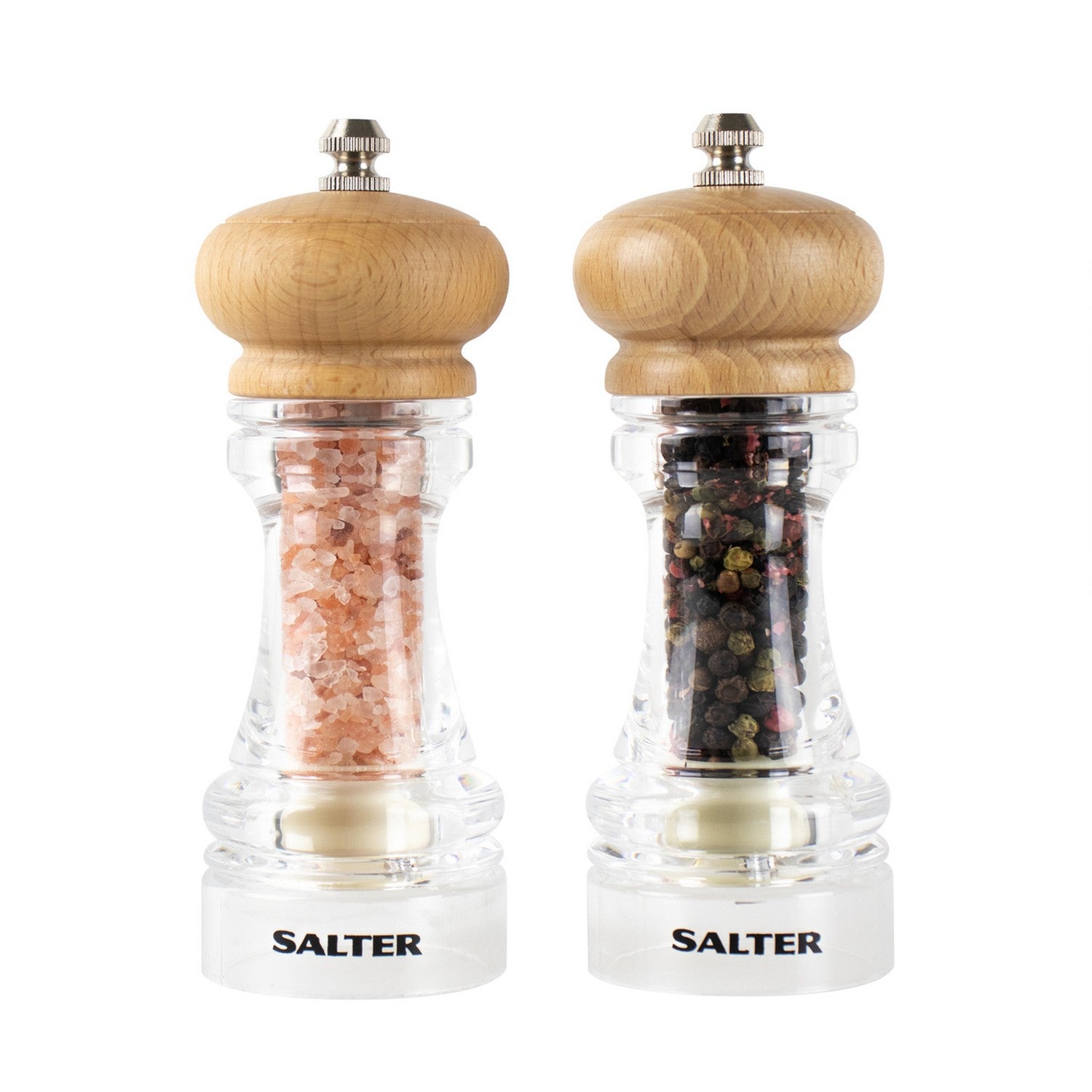 Salter Clear Acrylic Salt and Pepper Mills Set