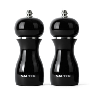 Salter Black Gloss Salt and Pepper Mills Set