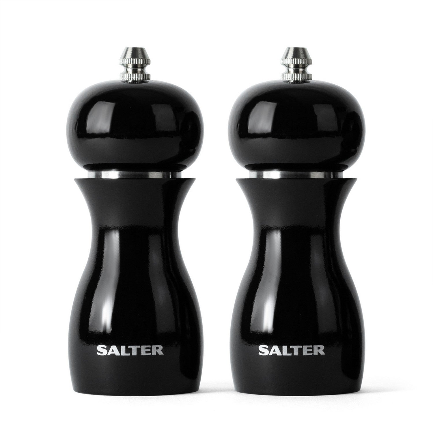 Salter Black Gloss Salt and Pepper Mills Set