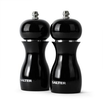 Salter Black Gloss Salt and Pepper Mills Set