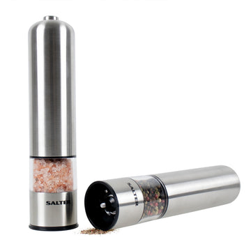 Salter Stainless Steel Electric Salt and Pepper Mills Set