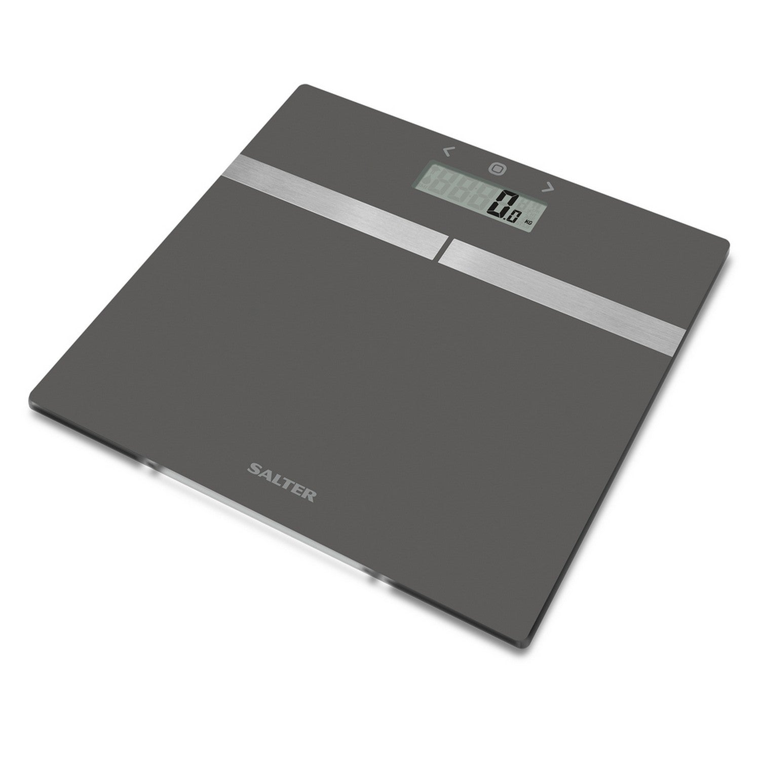 Salter Silver Glass Analyser Bathroom Weighing Scale