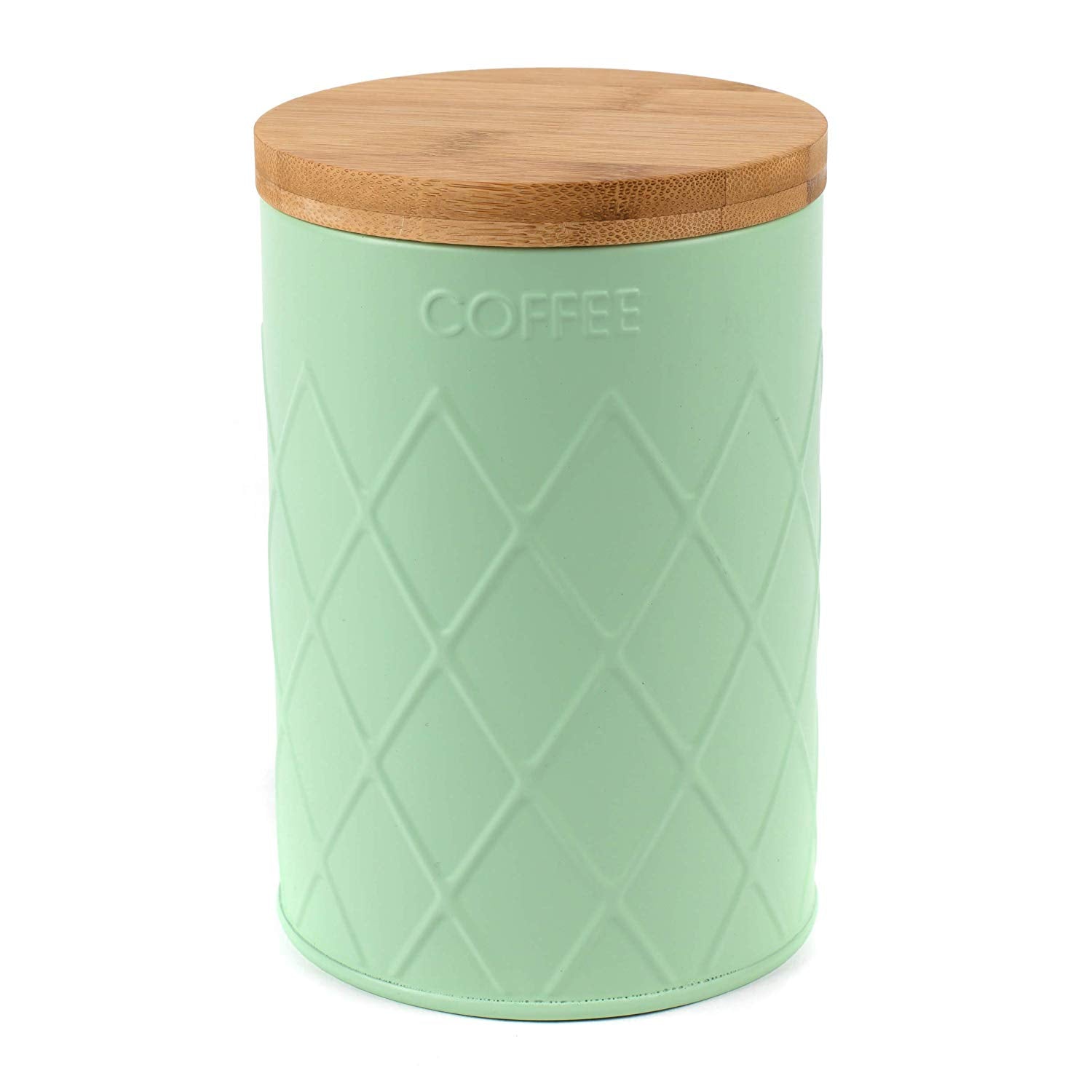 Salter Mint Green Coffee Canister With Bamboo Lid