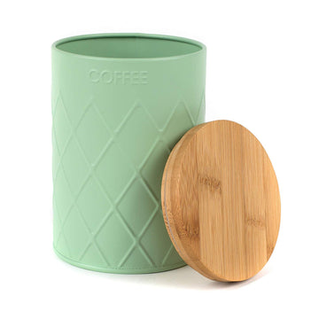 Salter Mint Green Coffee Canister With Bamboo Lid