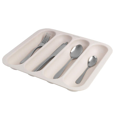 Salter Earth Bamboo Cream 4-Partition Cutlery Tray