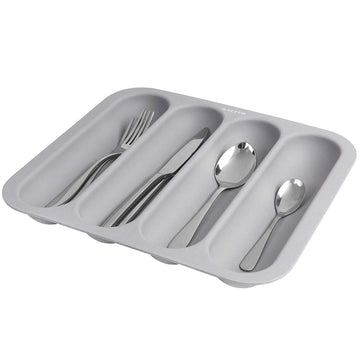 Salter Earth Bamboo Grey 4-Partition Cutlery Tray
