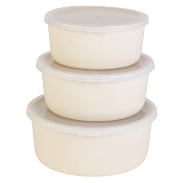 3pc Salter Earth Bamboo Fibre Cream Container Set
