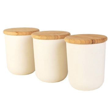 3pc Salter Earth Bamboo Fibre Cream Canister Set