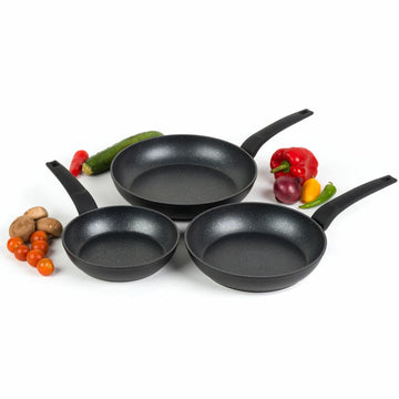 Salter 3pc 20/24/28cm Marble Non Stick Aluminium Frying Pan