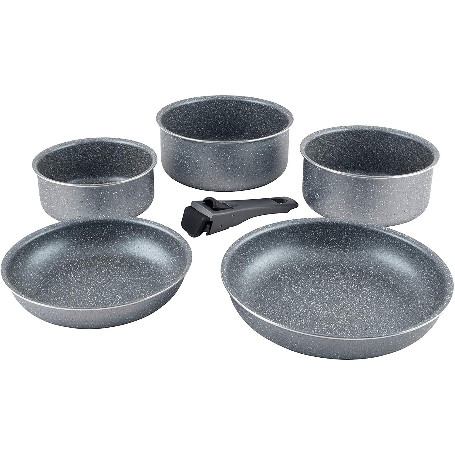 Progress 7pc Non-Stick Clip & Cook Frying Saucepan Set