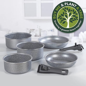 Progress 7pc Non-Stick Clip & Cook Frying Saucepan Set