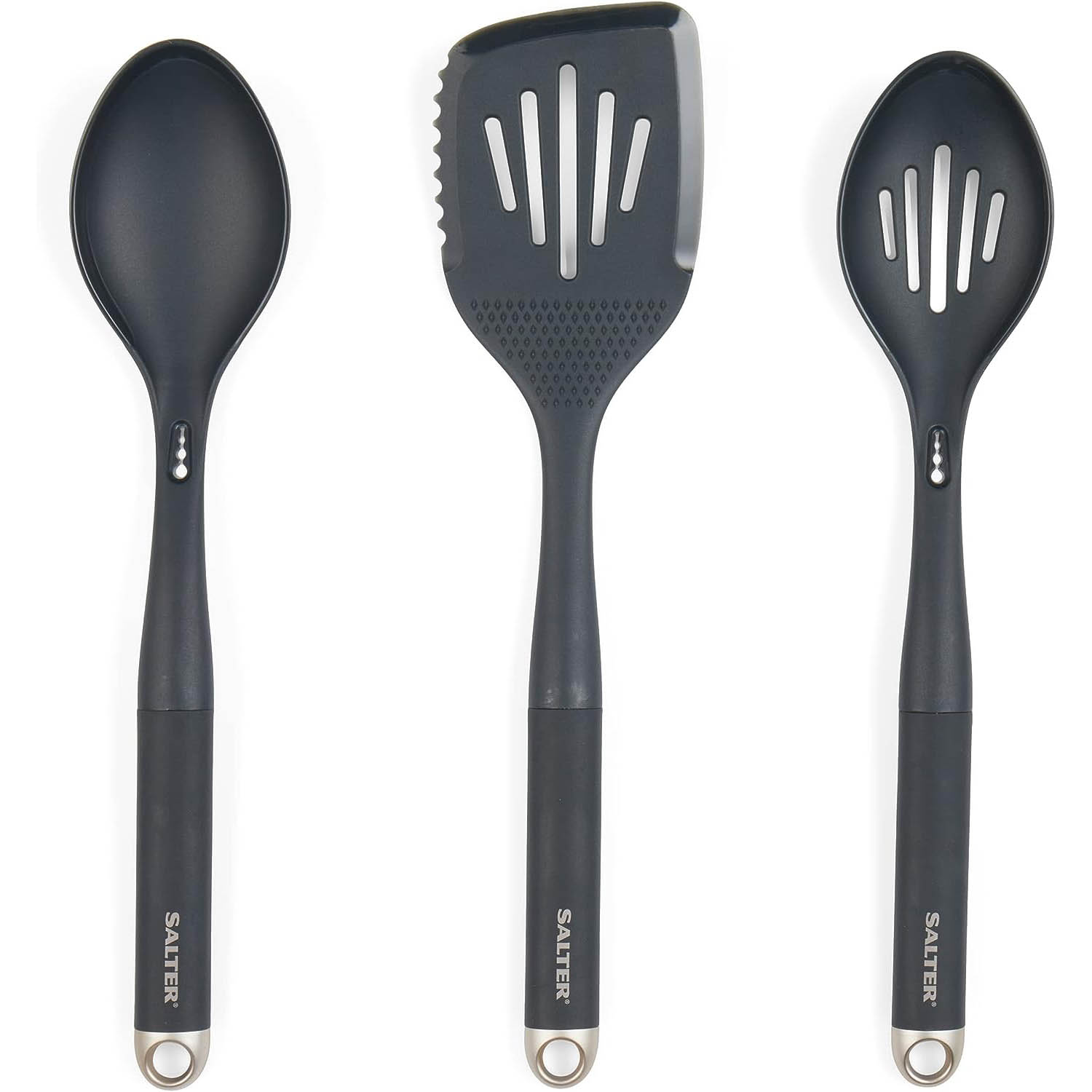 Salter 3Pcs Marino Collection Blue Spatula Slotted Spoon Utensil Set