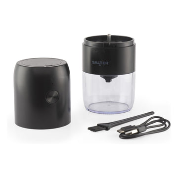 Salter Cordless Coffee Grinder USB Rechargeable Electric Ceramic Burr Black
