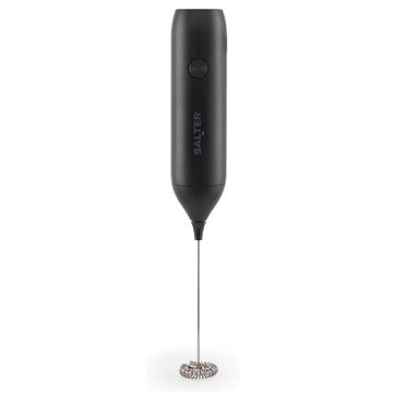Salter Rechargeable Milk Frother USB Handheld Coffee Foam Maker Whisk Black