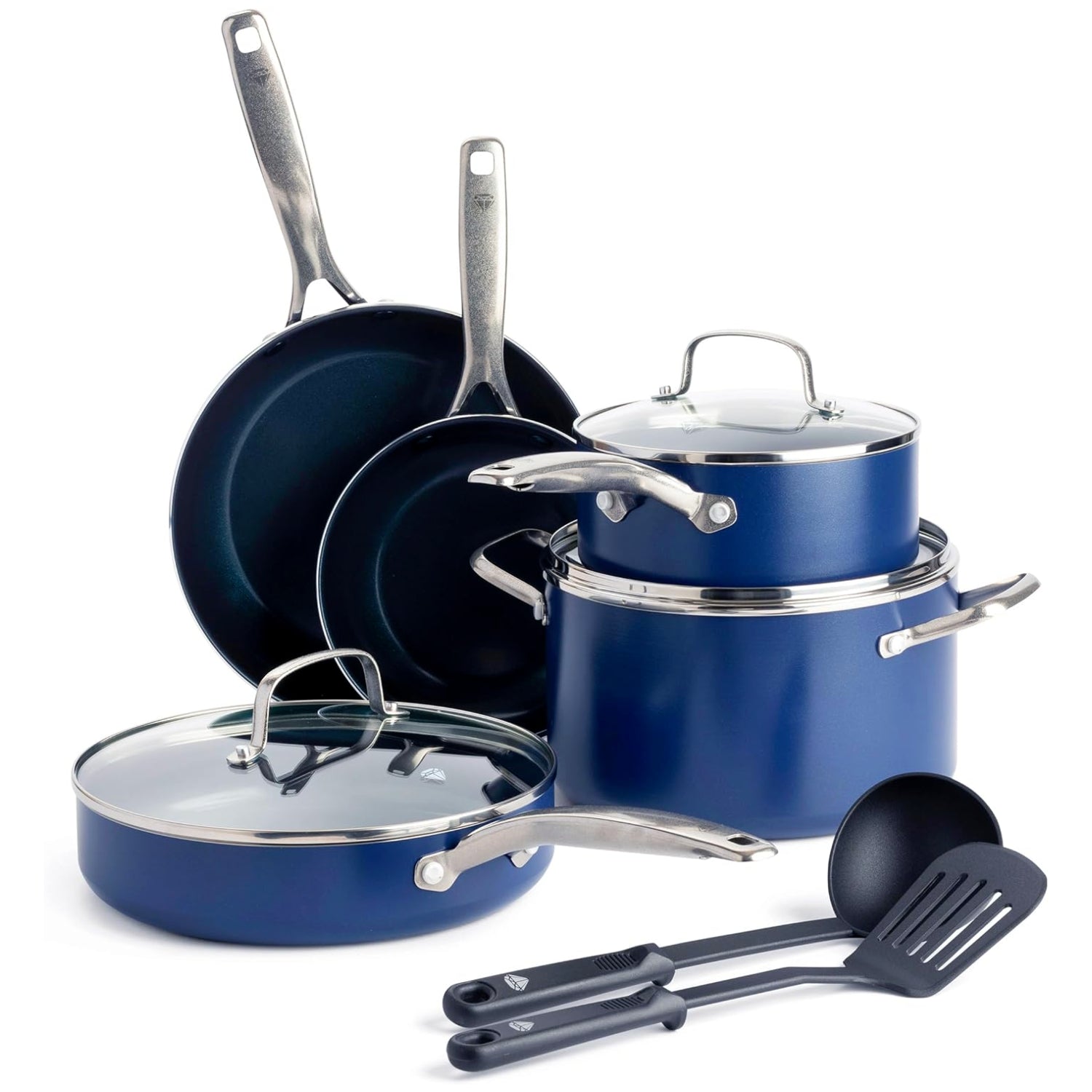 Blue Diamond 10Pc Ceramic Aluminium Non-Stick Cookware Set