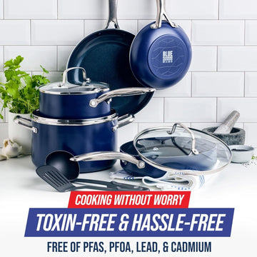 Blue Diamond 10Pc Ceramic Aluminium Non-Stick Cookware Set