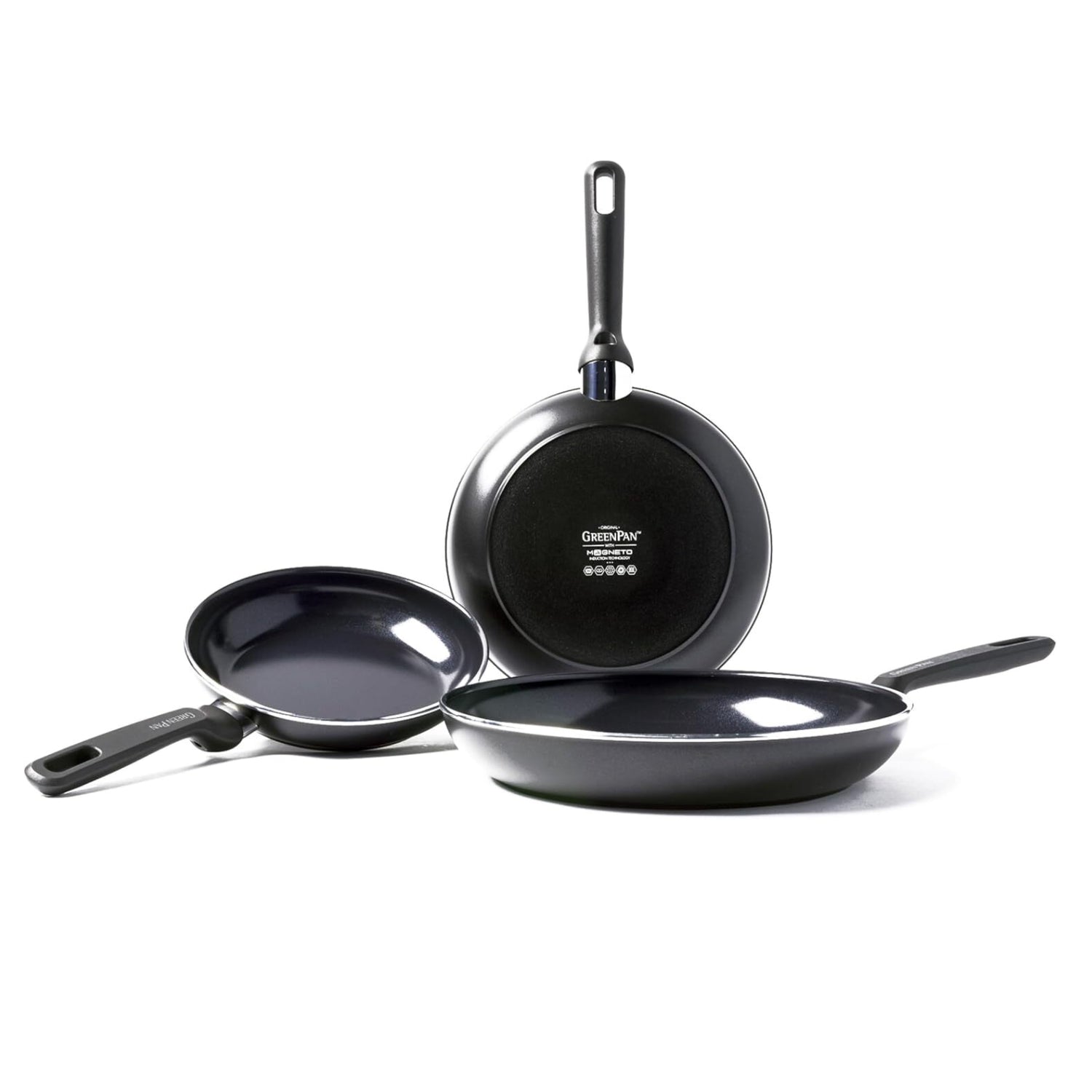 GreenPan Thermolon 3Pc Ceramic Non-Stick Frying Pan Set