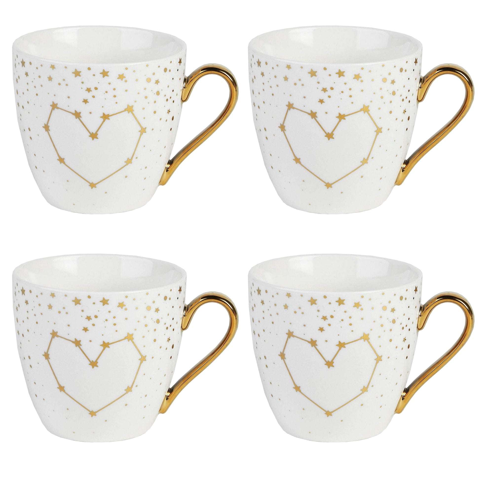 4PCS Kendal Gold Heart Mug