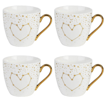 4PCS Kendal Gold Heart Mug