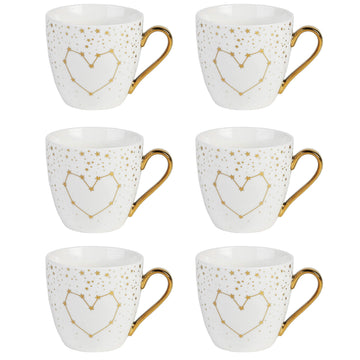 6PCS Kendal Gold Heart Mug