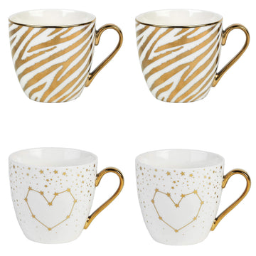 4PCS Heart & Zebra Design Mug
