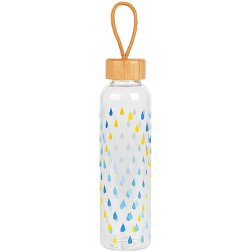 Cambridge 550ml Raindrops Glass Water Bottle