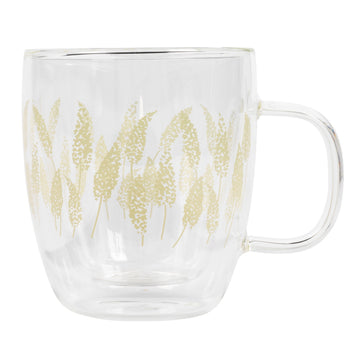 Cambridge 300ml Glass Feather Grass Mug with Handle
