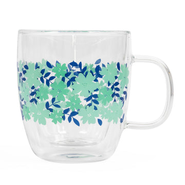 Cambridge 300ml Glass Penelope Floral Mug with Handle