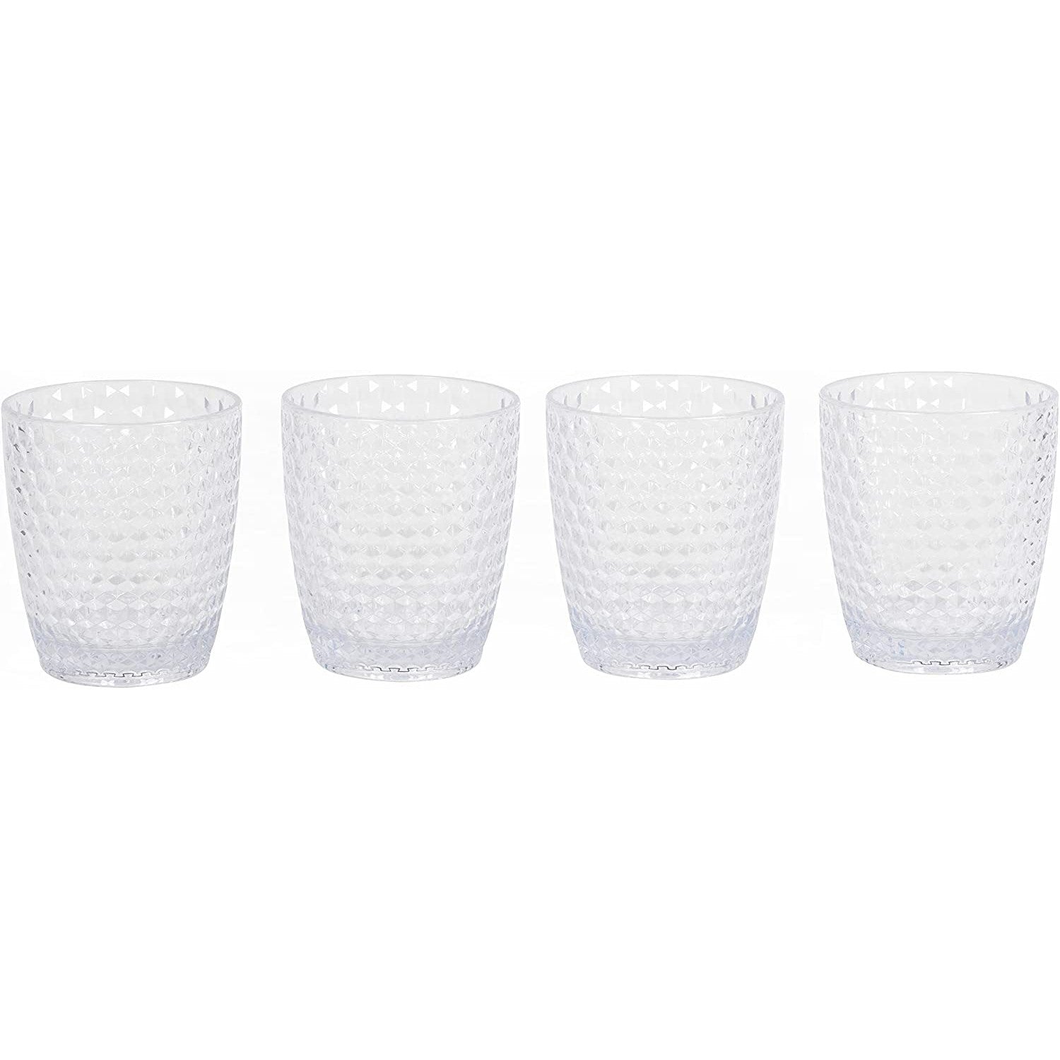 4 Clear Tumblers Outdoor Picnic Re-Usable Plastic Set