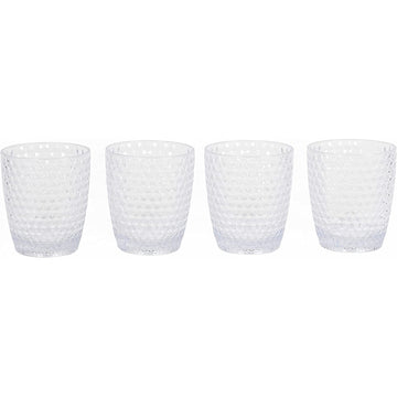 4 Clear Tumblers Outdoor Picnic Re-Usable Plastic Set