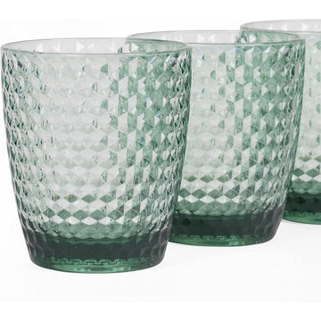 4 Green Tumblers Outdoor Picnic Re-Usable Plastic Set
