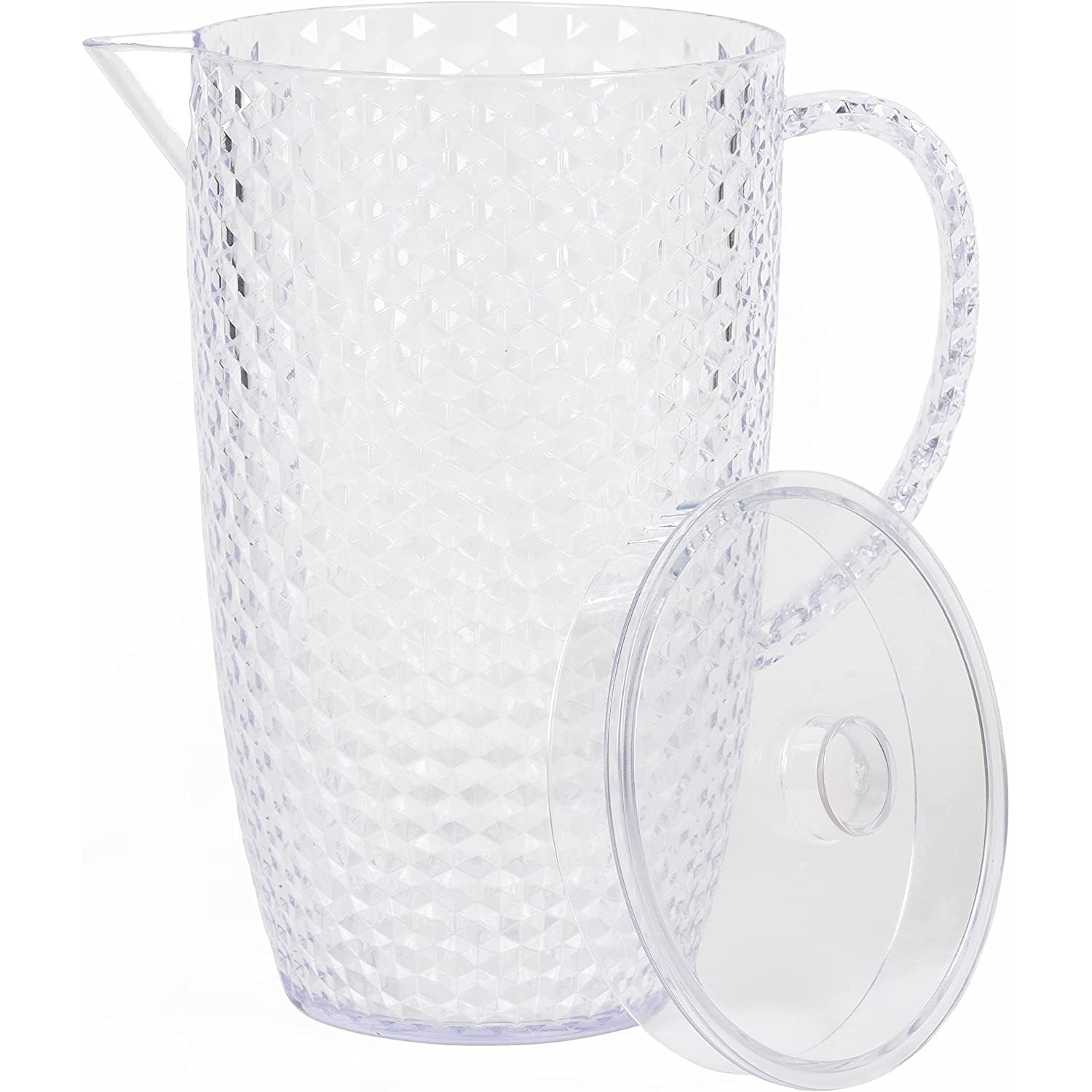 2L Large Clear Jug Picnic Re-Usable Plastic Carafe