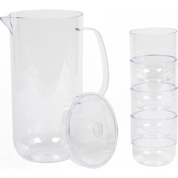 5 Piece Drinking Tumblers Jug Glasses Outdoor Serving
